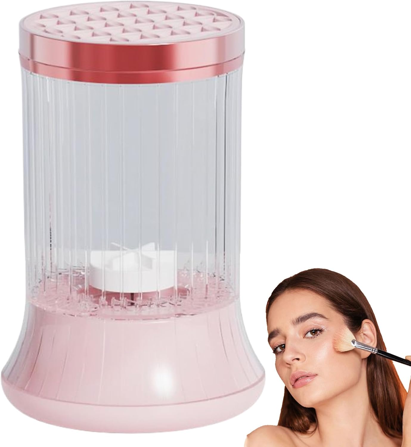 Makeup Brush Cleaner, Cosmetic Brush Cleaning Machine, 4.49x4.49x6.93 Inches Multifunctional Drying Tool, Quick Dry System, Brushes Hygiene Tools for Men, Women, Home and Outdoor