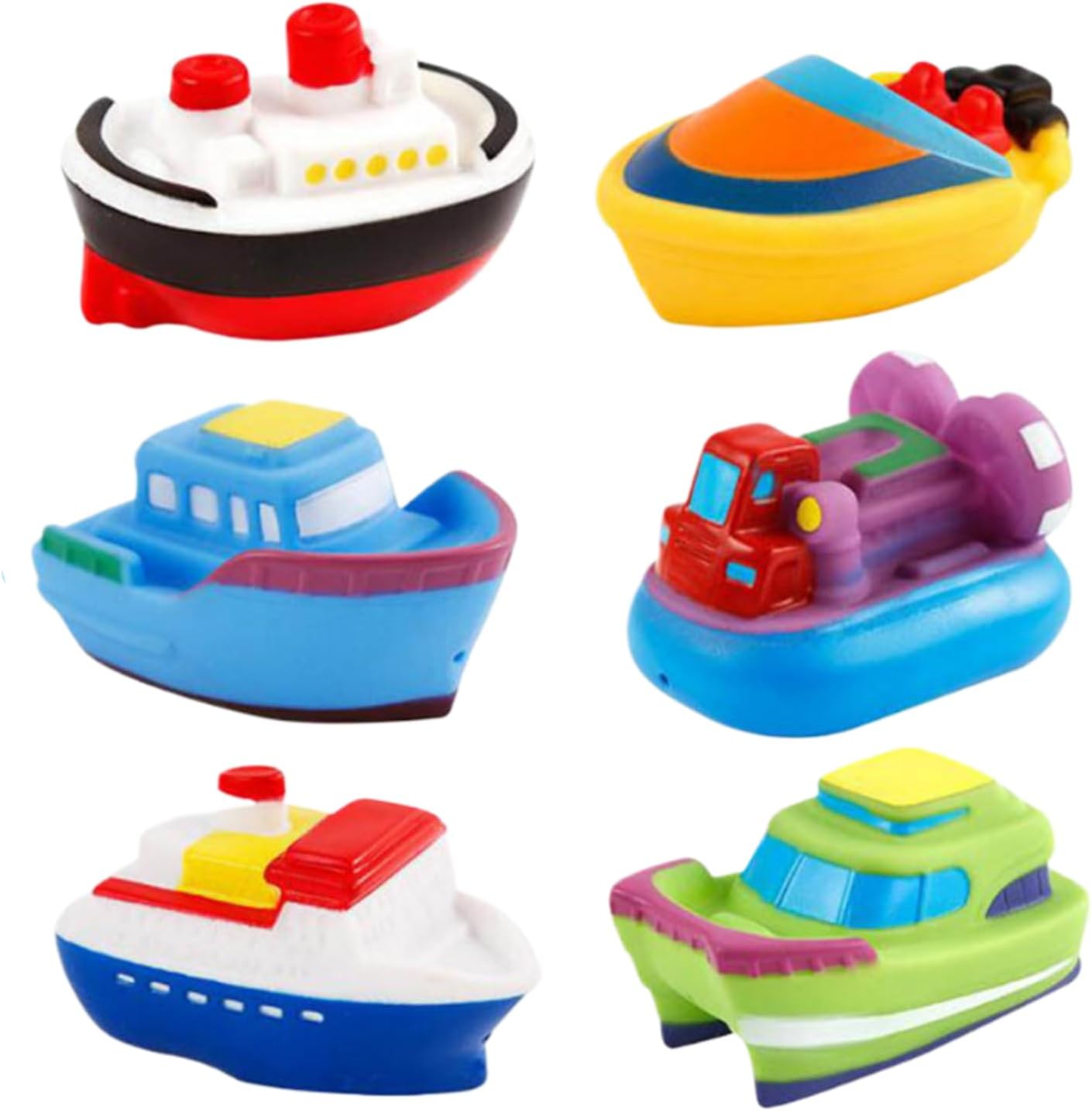 Boat Bath Toys, Swimming Water Plaything Set, 6 pezzi Toddler Bathing Supplies for Boys, Girls, Pool Entertainment Tool, Play Accessory 11.7 inch