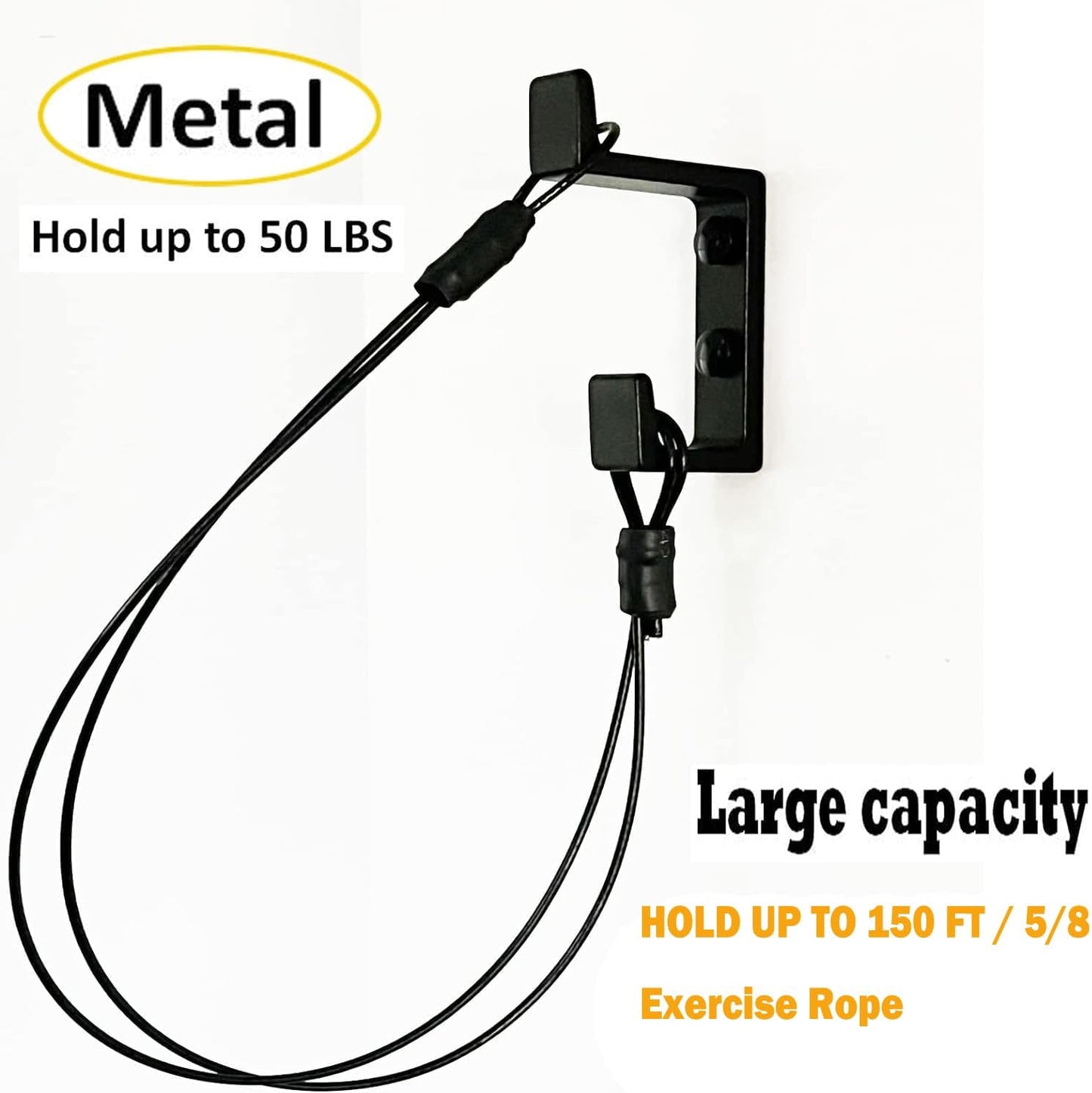 Pmsanzay Exercise Rope Storage Hanger, Wall-Mounted Heavy Duty Metal Battle Rope Storage Hook Bracket,Rope Storage Rack for Exercise Rope Battle Rope in Home Gym or Commercial Gym
