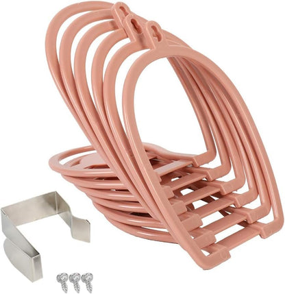 Wall Mounted Hooks Stick On Wall Foldable Clothes Hat Scarf Towel Hanger Holder Durable ABS Material Space Saving Organizer for Bedroom Bathroom Kitchen Office Storage Pink Blue (Roseate)