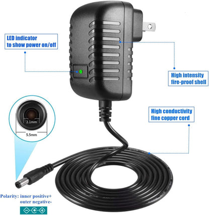 [Polarity Changeable] Universal 9V AC Adapter DC9V 2A Power Supply with 8 DC Plug Tips AC110V to DC9V 2A 1.5A 1A 500mA 400mA 200mA 100mA Power Adapter 9volt Converter Transformer Charger dc9v