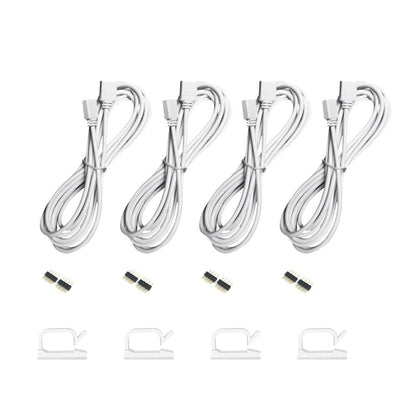 Clearhill 4 Packs 3m 4 - Pin RGB Extension Cable for LED Strips - Connect LED Strip Lights to Controller or Each Other, Ideal for SMD 5050 3528 2835 RGB LED Light Strips