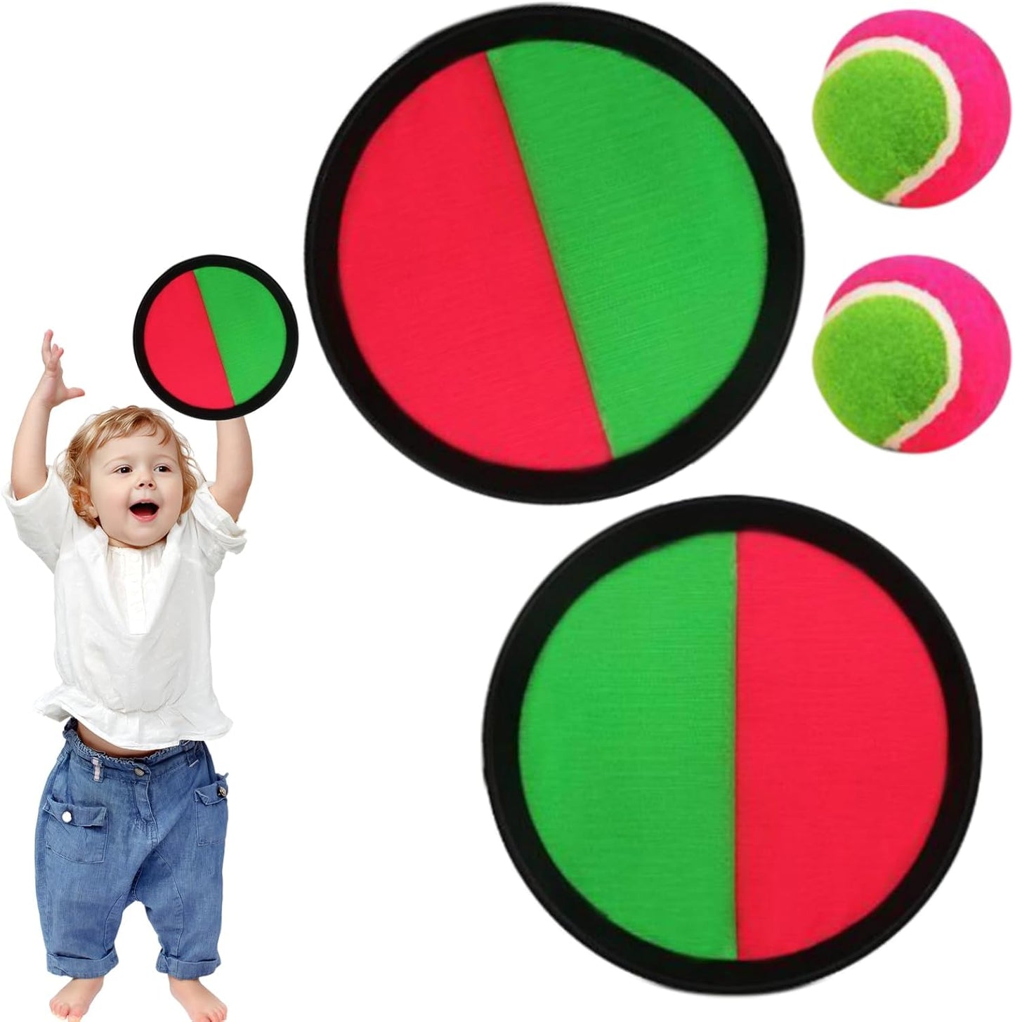 Tossing and Catch Ball, Ball Toss Game Kids, Sticky Sports Toy Set, 9.06 x 7.87 x 2.36 Inches, Engaging Activity for Outdoor Play, Camping, Travel, Playground, Parent Child Bonding