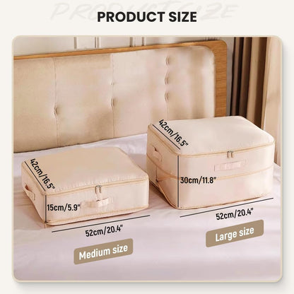 Packing Cubes, 2024 New Upgrade Organizer Self-Compression Space-Saving Ultra Space-Saving, Suitable for Clothes, Comforters Quilts (Beige)