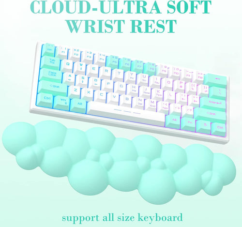 Attack Shark Green Cloud Soft Comfortable Keyboard Wrist Rest Non-Slip Ergonomic Wrist Desk Wrist Mechanical TKL/Gaming Keyboard Full Size 15.2 x 4.4 x 1.2 Inch Wrist