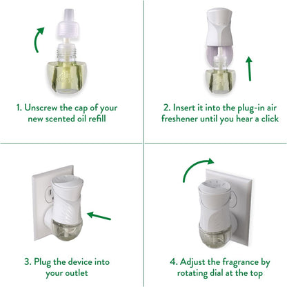 Airwick Plug In Scented Oil,Ocean Breeze,White Floral and Palm Leaf Scent, Infused with natural Essential Oils, 5 Refills, (20mL Each)