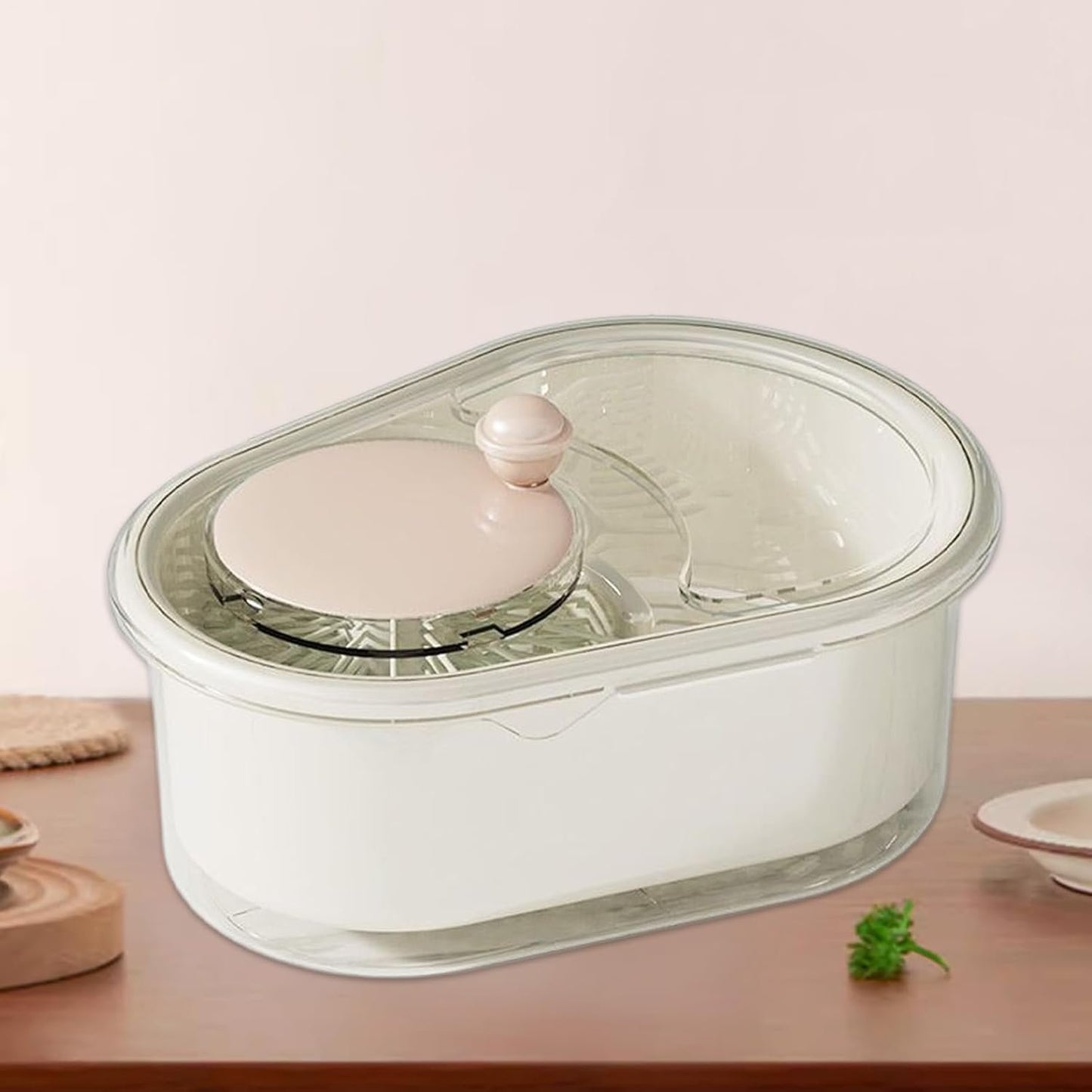 Fruit Washing Machine - ABS Salad Washer and Spinner | 12.6x9.45 Inches Lettuce Dryer, Kitchen Food Prep Tool, Labour-Saving Gadgets for Strawberry, Lettuce, Blueberries, Cherry Tomato