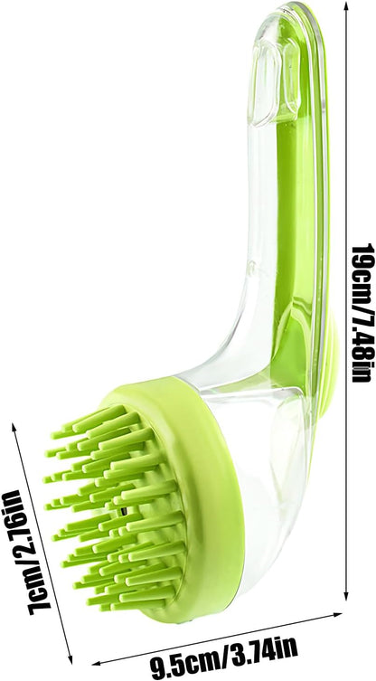Dog Bath Brush | Dog Grooming Massage Brush with Shampoo Dispenser,Reusable Silicone Bristle Grooming Tool Cat Comb Shower Accessories for Long Short Hair Puppy Kitten