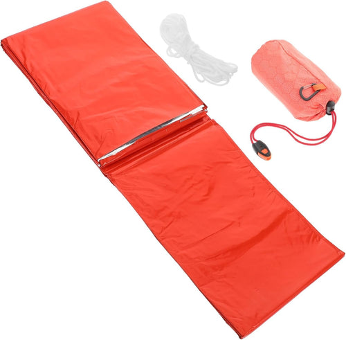 Parliky 1 Set Survival Warm Tent with Emergency Blanket Portable Windproof Sleeping Tent for Outdoor Camping Hiking and Emergency Preparedness Essential Survival Gear