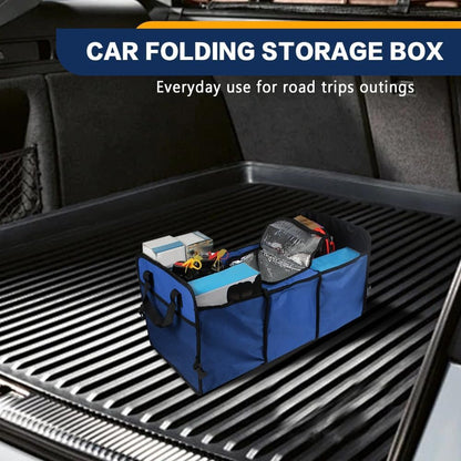 Wedcool Car Trunk Organizer, Auto Storage Bag, Trunk Organizer Storage with Insulation Cooler, Anti-slip Multi Compartments Trunk Storage, Car Interior Accessories Universal for SUV, Truck, Van (Blue)