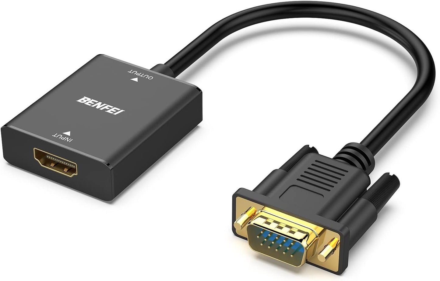 BENFEI HDMI to VGA, Uni-Directional HDMI (Source) to VGA (Display) Adapter (Female to Male) with 3.5mm Audio Jack Compatible for TV Stick, Computer, Desktop, Laptop, PC, Monitor, Projector, Roku, Xbox