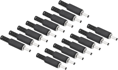 QUARKZMAN 3.5 x 1.3mm DC Male Connector x 15pcs DC Cylindrical Jack Connectors Solderless Adapter Replacement for Electronics