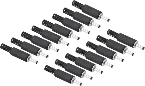 QUARKZMAN 3.5 x 1.3mm DC Male Connector x 15pcs DC Cylindrical Jack Connectors Solderless Adapter Replacement for Electronics