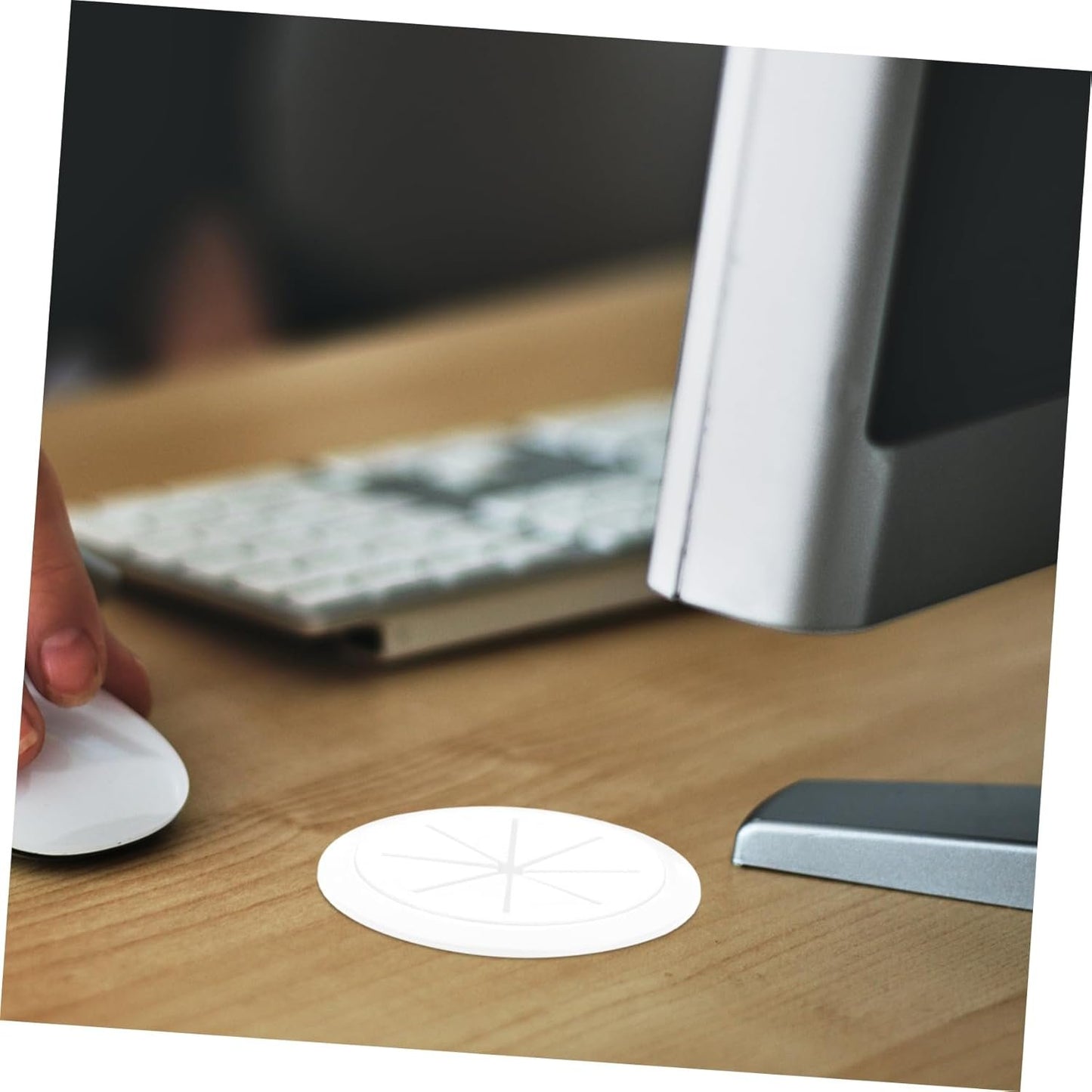 TEHAUX 3Pcs Desktop Wire Hole Plug Round Cable Hole Covers for Cable Management Durable Plastic Design for Office and Home Desks Tidy Up Your Workspace with Stylish Wire
