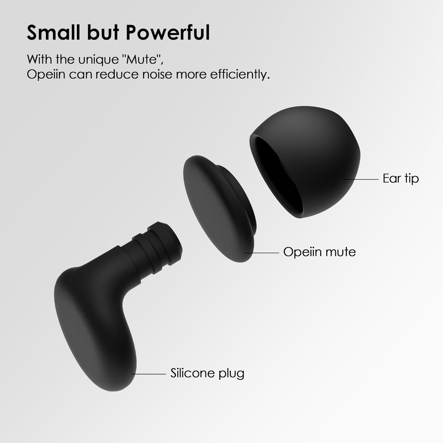 OPEIIN Ear Plugs for sleeping - Flexible Silicone for Superior Hearing Protection,Ultra-Soft Reusable Noise-Reducing Earplugs for Sleep, Focus, Travel | Custom Fit with 8 Tips in XS/S/M/L | 28dB (SNR) (black, Medium)