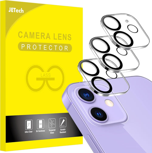 JETech Camera Lens Protector for iPhone 11 6.1-Inch and iPhone 12 mini 5.4-Inch, 9H Tempered Glass, HD Clear, Anti-Scratch, Case Friendly, Does Not Affect Night Shots, 3-Pack