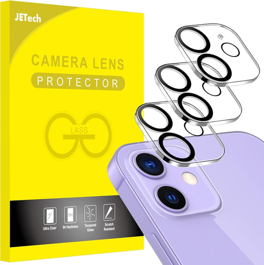 JETech Camera Lens Protector for iPhone 11 6.1-Inch and iPhone 12 mini 5.4-Inch, 9H Tempered Glass, HD Clear, Anti-Scratch, Case Friendly, Does Not Affect Night Shots, 3-Pack