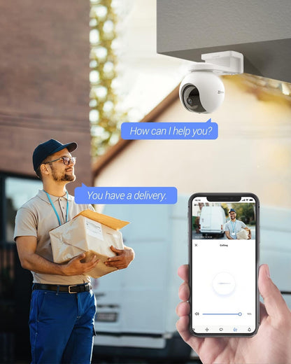 EZVIZ 2K Outdoor Security Camera Wireless, Solar Security Camera, 360 PT WiFi Camera, 210 Days Battery Life, 15M Color Night Vision, 2-Way Talk, AI Human Detection, Waterproof (CB8 3MP)
