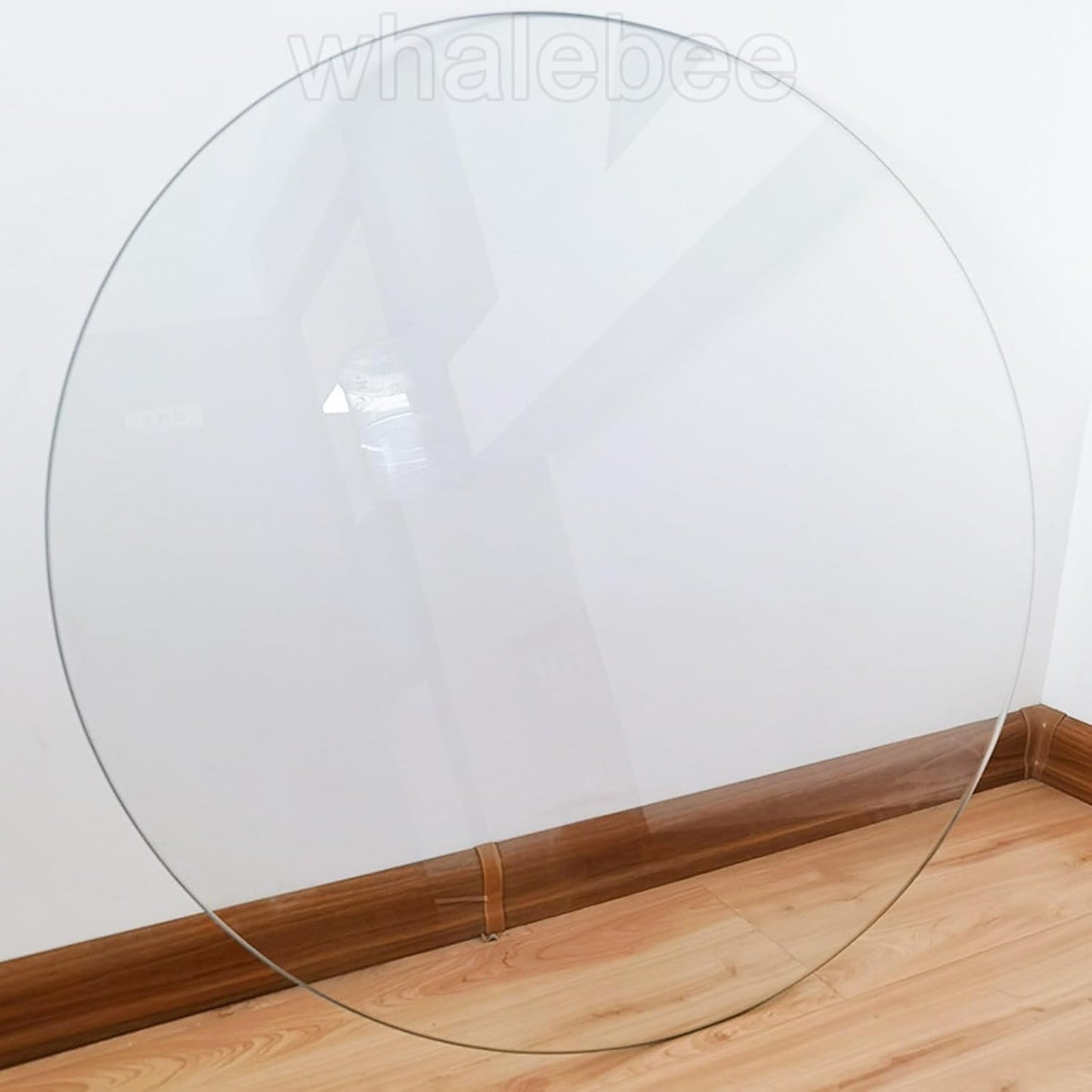 Tempered Glass Round Tabletop 7 mm Thick, Ø 45 – 100 cm, non slip pads, lucidati Edges, Perfect for Coffee Tables, Dining Tables, Durable Protection for Furniture