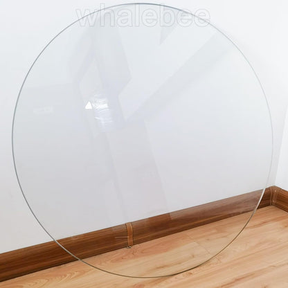 Tempered Glass Round Tabletop 7 mm Thick, Ø 45 – 100 cm, non slip pads, lucidati Edges, Perfect for Coffee Tables, Dining Tables, Durable Protection for Furniture