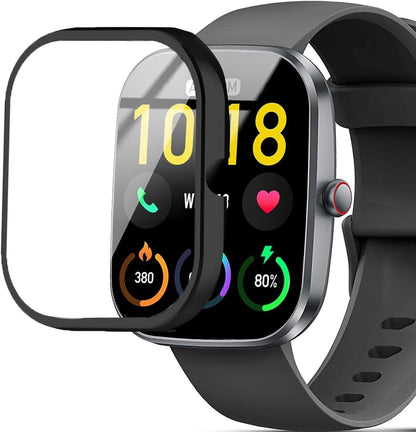 Compatible for Soudorv Smart Watch Case, Lamshaw Soft Slim TPU All Around Protective Shell Anti-Scratch Bumper Cover Case Compatible for Soudorv T70 Smart Watch-1.91" (Black+Black)