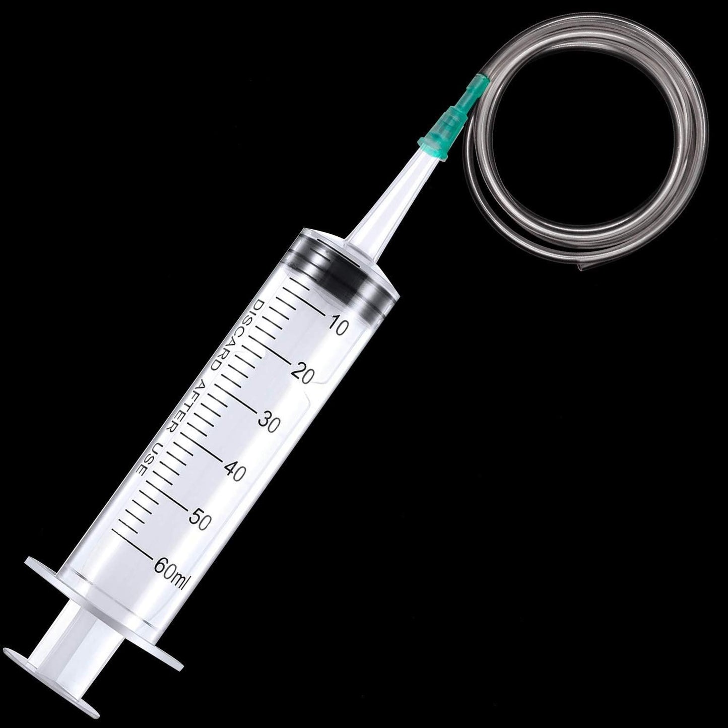 DFYOUHOME Large Plastic Syringe with Tube 60ml & 20ml with 13inch Tubing for Scientific Labs, Measuring, Watering, Refilling, Filtration, Feeding Pets, Oil or Glue Applicator, 4pcs