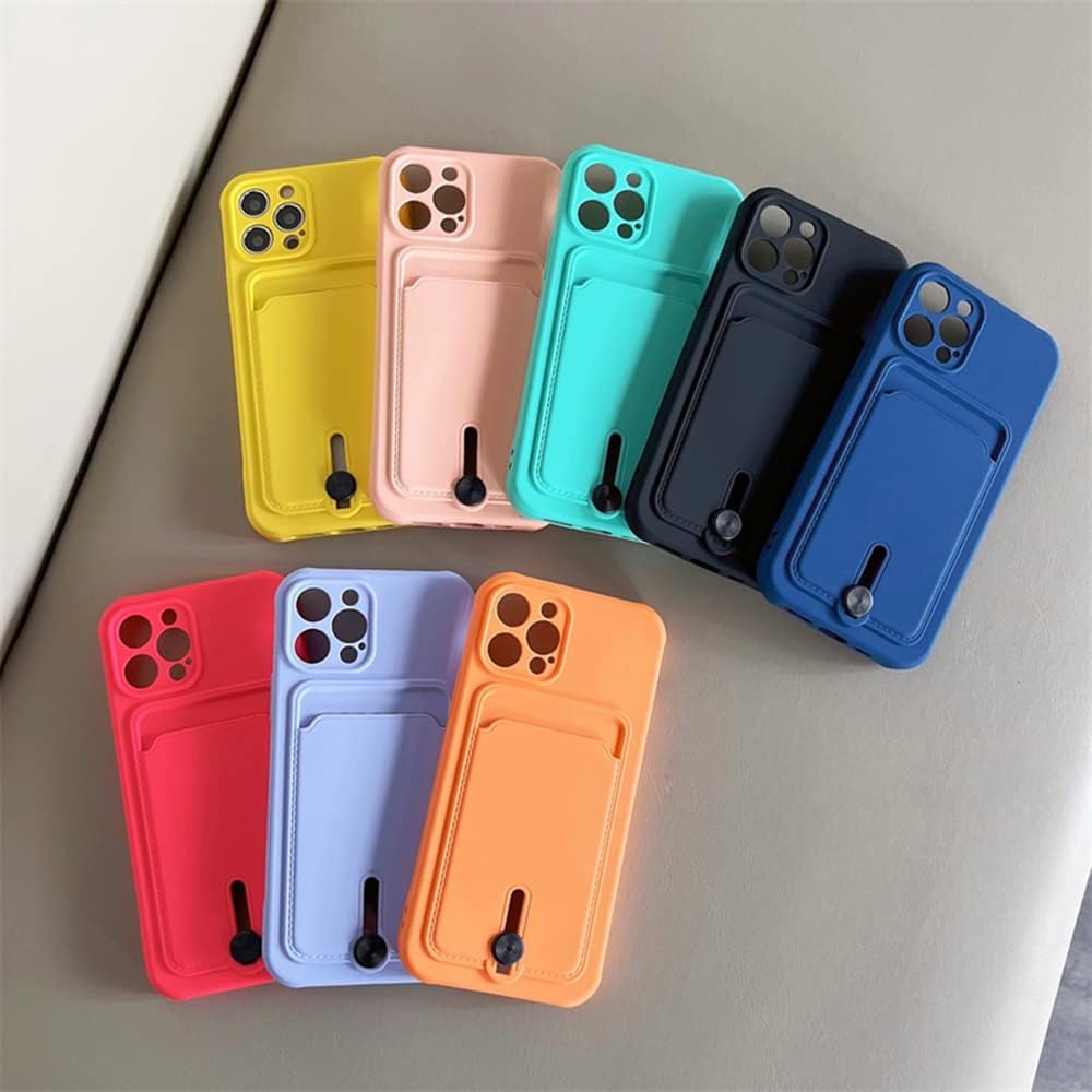 JIATAY for iPhone 11 Pro Phone Case with Card Holder [Slim + Protective] Silicone Phone Case iPhone 11 Pro Wallet Case for Women Men (Purple Blue)