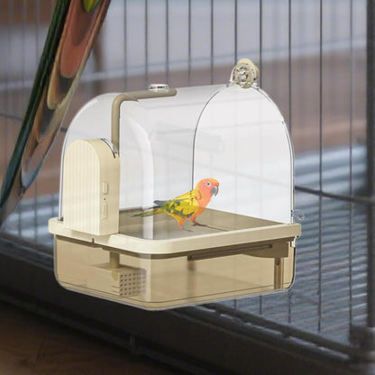 Cockatiel Bird Bath, Birds Cage Bath with Automatic Chew-Proof Tub and Perch, 8,86 x 7,87 x 10,24 pollici 2-Mode Aviary Bathtub for Indoor Use Breeding Travel Show