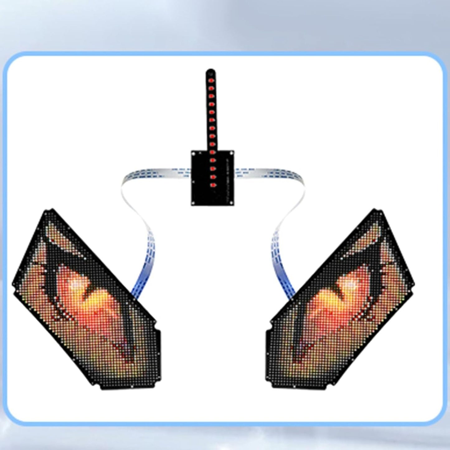 LED Backpack Eye Display Bluetooth Programmable LED Eyes Screen 60x96 Resolution DC12V Power Supply for Backpacks Shirts Vests Cars Motorcycles