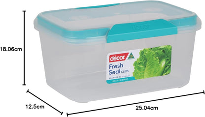 DÃ©cor Match-ups Clips | Food Storage Pantry Container | Ideal for Meal Prep | BPA Free | Dishwasher, Freezer & Microwave Safe, Polypropylene, 3L, Transparent, 232200-004