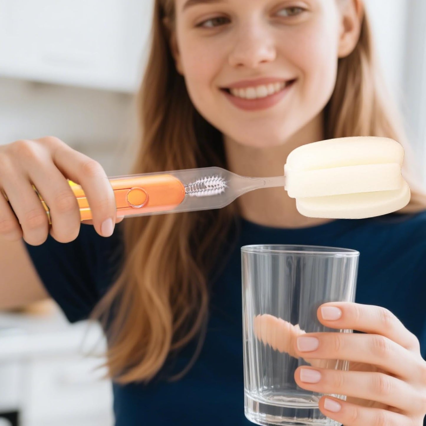Cup Lid Cleaning Brush, Water Bottle Scrubber, 12,6 x 2,36 in Multifunctional Kitchen Tool, Groove Cleaner, Essential Washing Brush for Tumbler, Bottle, Cups
