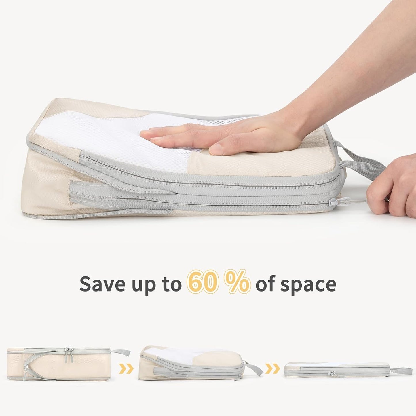 Joyoldelf Packing Cubes for Suitcases Beige