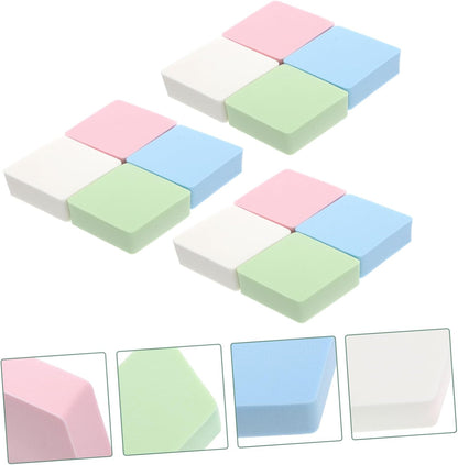 DEARMAMY 12Pezzi Soffietti Portatili Puff Per Fondotinta Multifunzionali Romboidale Accessori Per Makeup Utilizzabili e Umido