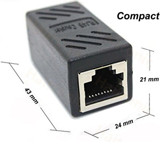 Haitronic 2 Pack RJ45 Coupler ethernet Cable Coupler LAN Connector Inline Cat7/Cat6/Cat5e Ethernet Cable Extender Adapter Female to Female