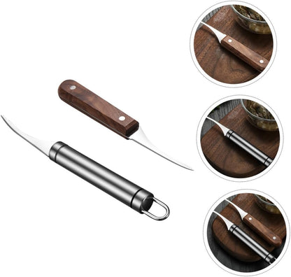 Zerodeko 2 Pezzi Apriscatole per Gamberetti Gadget da Cucina Utensile per Sbucciare Gamberetti in Legno
