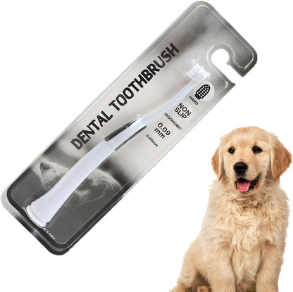 Dog Toothbrush, Kitten with Soft Bristles, Non-Slip Pets Oral Cares Brush, Teeth Cleaning Tool, Gentle Pet Grooming, Home Care and Hygiene for Dogs and Cats, 16.8x1.9x0.8cm