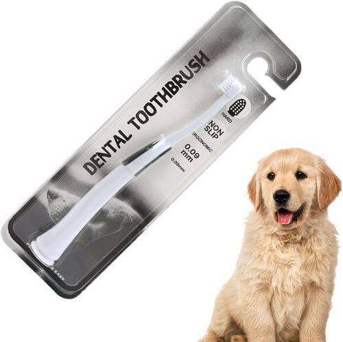 Dog Toothbrush, Kitten with Soft Bristles, Non-Slip Pets Oral Cares Brush, Teeth Cleaning Tool, Gentle Pet Grooming, Home Care and Hygiene for Dogs and Cats, 16.8x1.9x0.8cm
