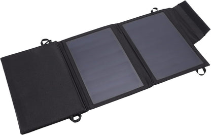 22W Portable Foldable Solar Power Bank Dual USB Charger Hiking Travel Camping