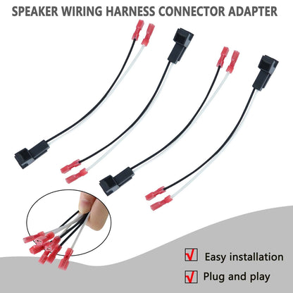 4 Pack Speaker Harness Replacement for GM Motors Buick Front Rear Door Speaker Wiring Harness Adapter 72-4568 - Door Speaker Replacement