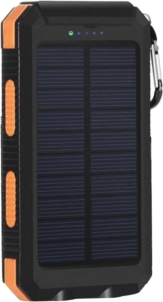 Solar Powered Charger | 20000mAh Portable Solar Charger Battery Bank - Wireless Waterproof Battery Pack with Compass Survival Gear for Camping, Men & Women