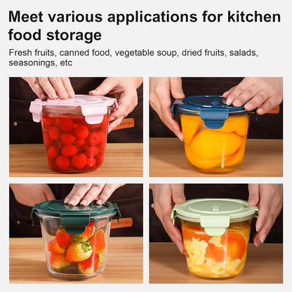 4 Pack Glass Meal Prep Containers with Airtight Lids, Leak-proof Soup Stew Food Storage & Meal Prep Container, Reusable Glass Soup Containers Overnight Oats Containers for Leftover, Soup, Fruit