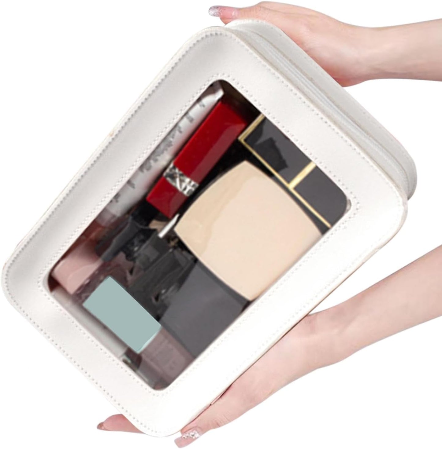 Clear Makeup Bag, Portable Makeup Organizer, Cosmetic Storage Pouch, Waterproof Travel Bag, Toiletry Bag Organizer, Travel Makeup Bag, Zipper Pouch Organizer, Makeup Bag For Travel, white, Please