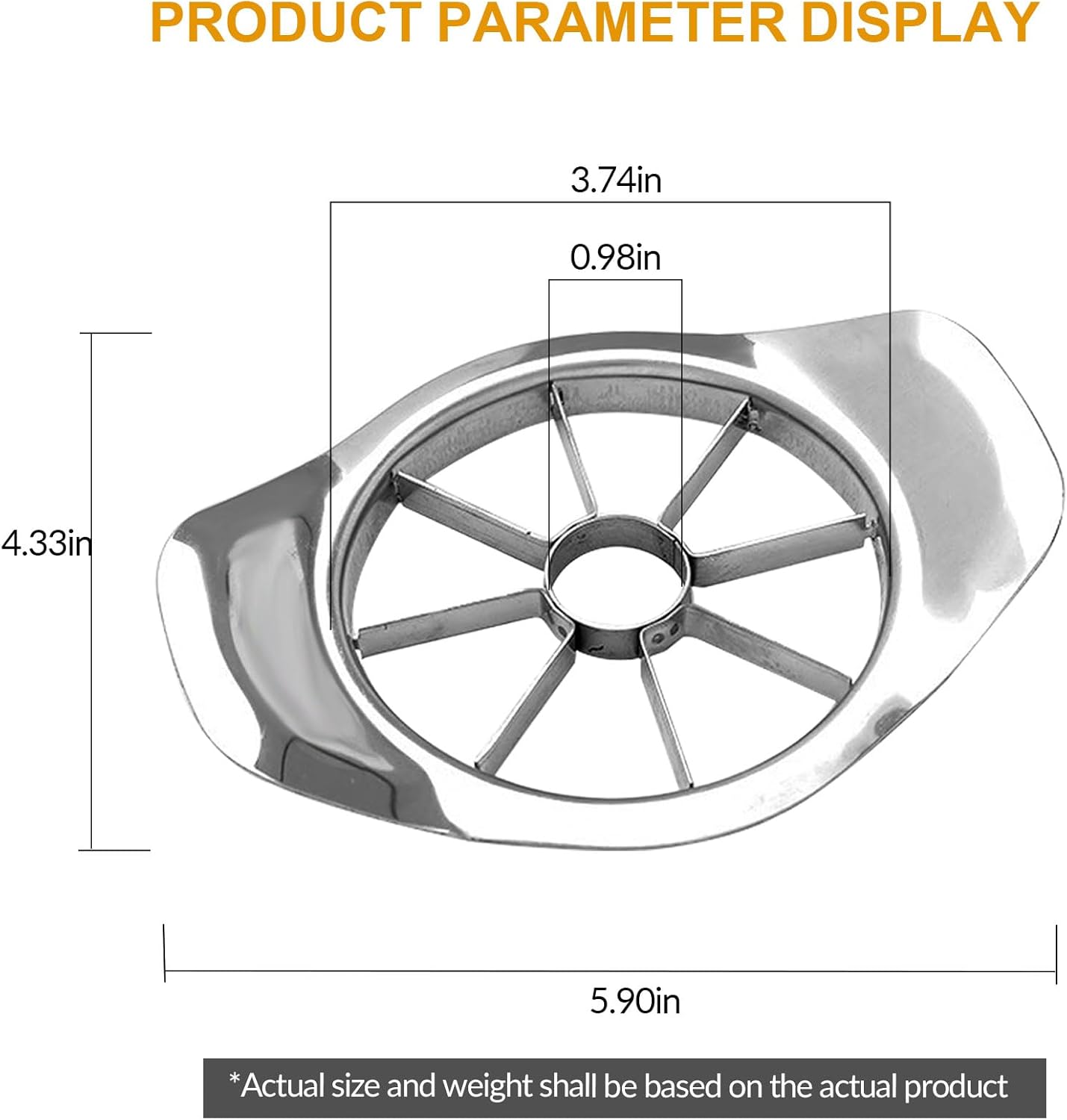 Fruit Cutter apple slicer 8 slices,Anti-Slip Handle Easy to Use,8-Blade apple corer,Time-Saving,Stainless Steel Cutter and Divider For apple Tomato Orange Pear Pineapple,kitchen gadgets Tool