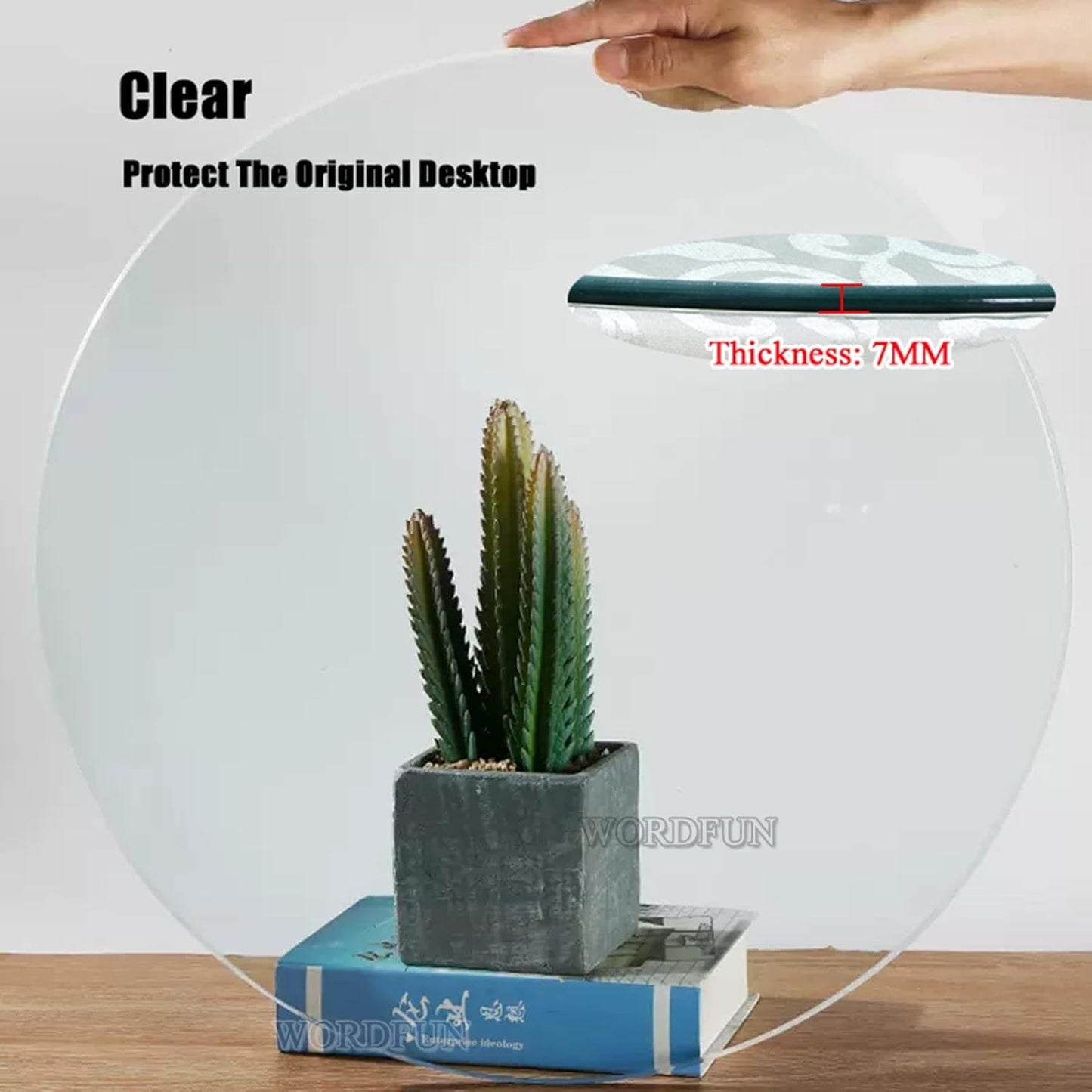 35-100 cm Round Glass Dining Table Top, Tempered Crystal Surface, Polished Edges, Durable & Sturdy, Perfect for Home Decor, Modern Kitchen, Table Replacement