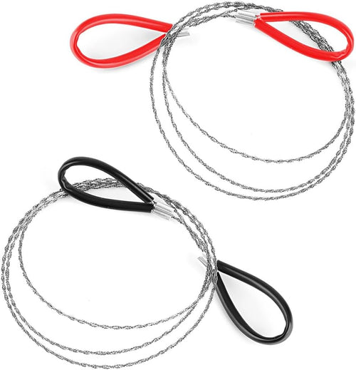Emergency Wire Saw 2 Pcs, 31.5inch Pocket Saw for Outdoor Camping Survival - Tree Wood PVC Pipe Cutting Tool