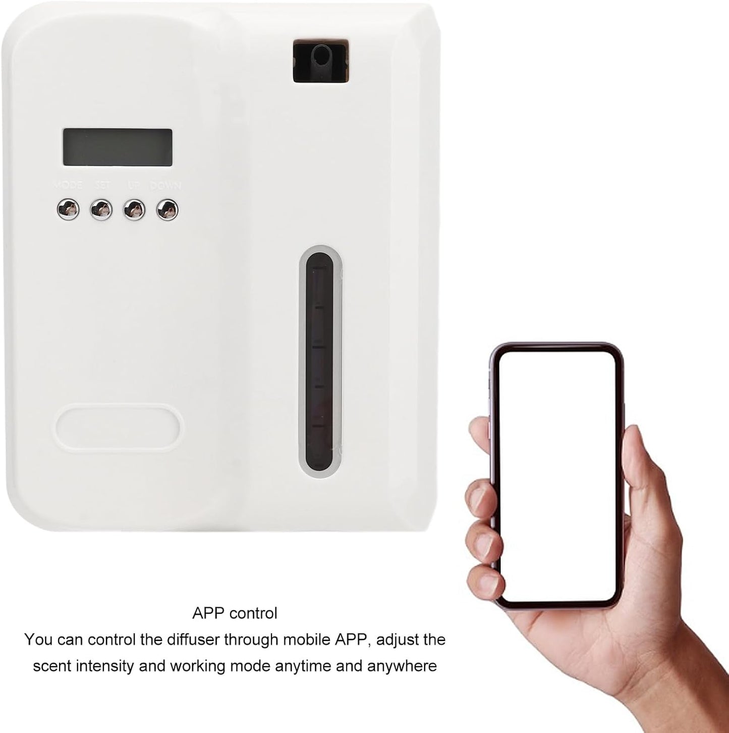 UPQRSG Smart Scent Air Machine, Bt Mobile APP Control Professional Essential Oil Diffuser, Aromatherapy Machine with Essential Oil Diffuser with Fan (EU-White)