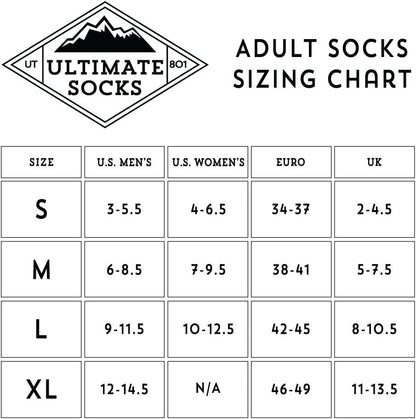 Ultimate Socks Mens Midweight Merino Wool Ski Snowboard Warm Socks