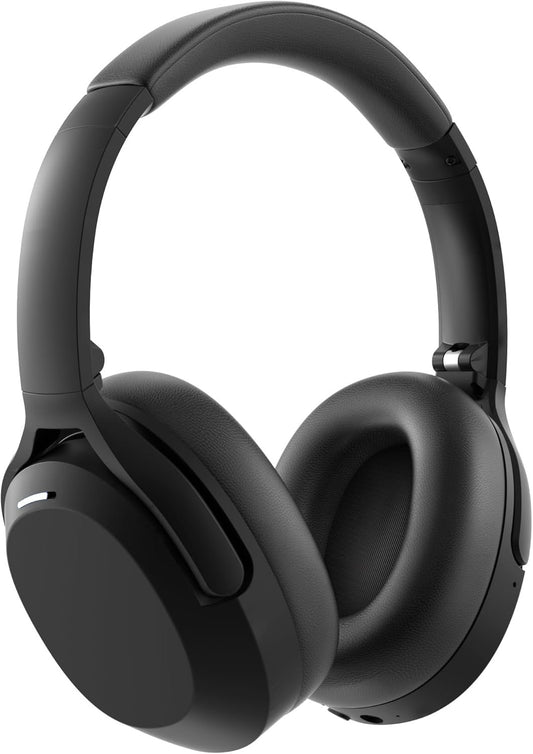 Active Noise Cancelling Headphones for Adults, 120H Playtime Over Ear Headphones Bluetooth Wireless with Mic, Foldable Bluetooth Headphones with Deep Bass, Fast Charging for Home Travel Office