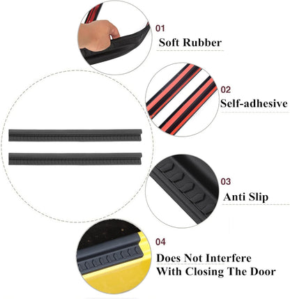 YOCTM Rubber Door Sill Protectors Guards Plate Entry Guard Kit for 97-06 Jeep Wrangler TJ Interior Accessories Full Protection Rubber Black