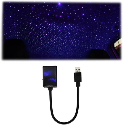 TSUGAMI Car Roof Star Night Light, Portable USB Flexible Interior Lamp, Auto Rotation Breathing and Sound Activated LED Romantic Projector, Plug and Play Ceiling Light for Car Party Decoration (Blue)